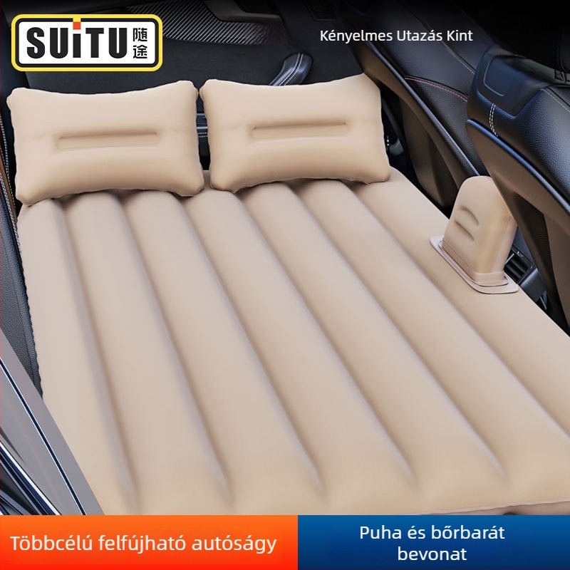 Autóba illeszthető felfújható ágy PVC flocking anyaggal - Modell ZD-431, 1,95 kg, kézi felfújás, általános autóhasználatra.