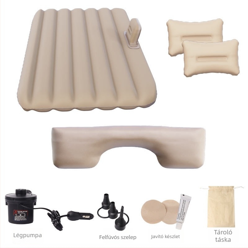 Autóba illeszthető felfújható ágy PVC flocking anyaggal - Modell ZD-431, 1,95 kg, kézi felfújás, általános autóhasználatra.