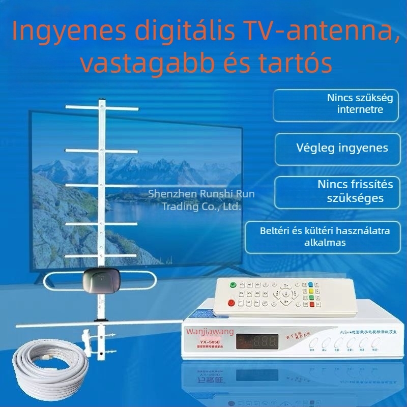 Offline üzemmódú tévés set-top doboz belső antenna vidéki területekre — felbontás 1024x1024, 8GB RAM, R.s.king chip