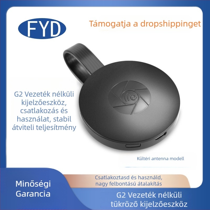  Vezeték nélküli HDMI kijelző tükröző adapter — 128MB memória, 1080p kimenet, HDMI interfész, támogatott egysávos tükrözés