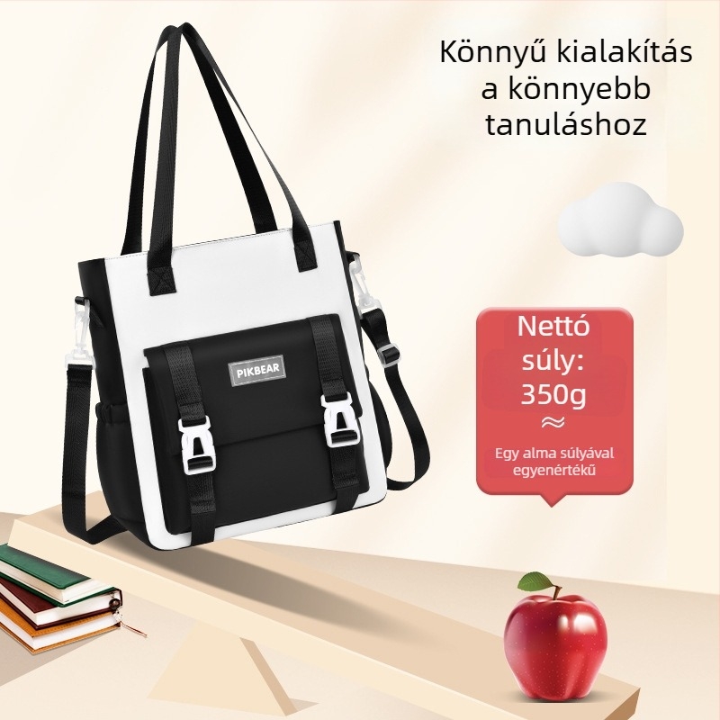 Uniszex iskolai válltáska crossbody dizájnnal, ultrakönnyű PU anyag, lélegző és vízálló, általános és középiskolásoknak