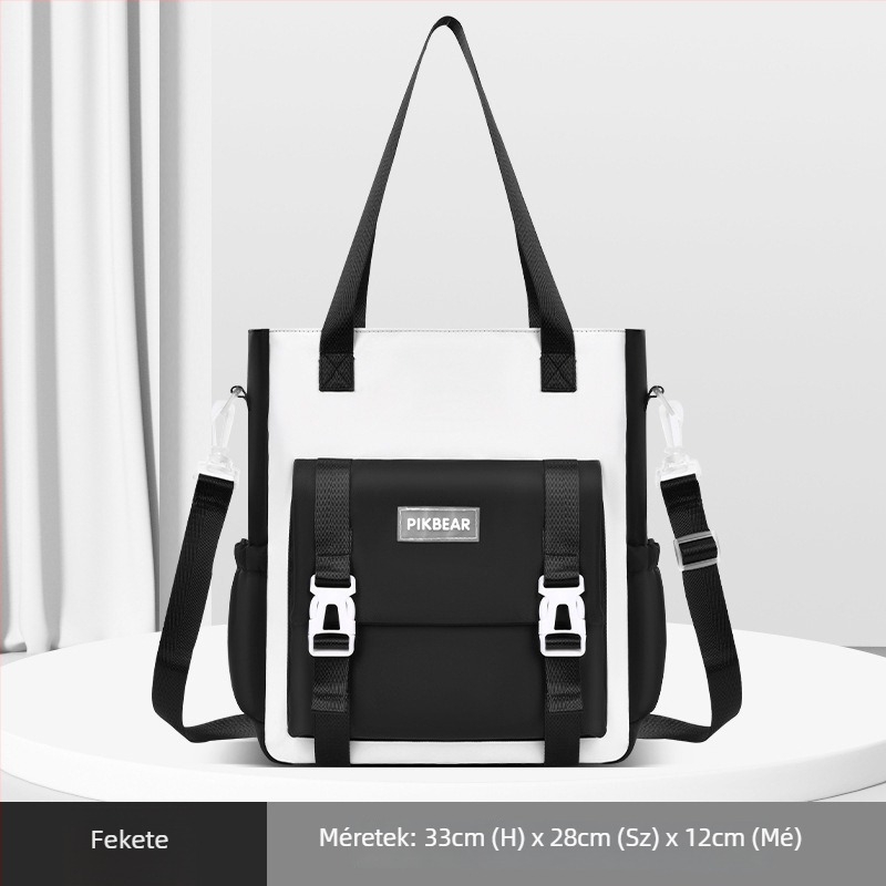 Uniszex iskolai válltáska crossbody dizájnnal, ultrakönnyű PU anyag, lélegző és vízálló, általános és középiskolásoknak