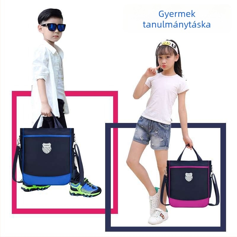 Koreai stílusú keresztpántos iskolai táska általános iskolásoknak, nylonból, vízálló és kopásálló, modell 20156, gyerekes dizájn
