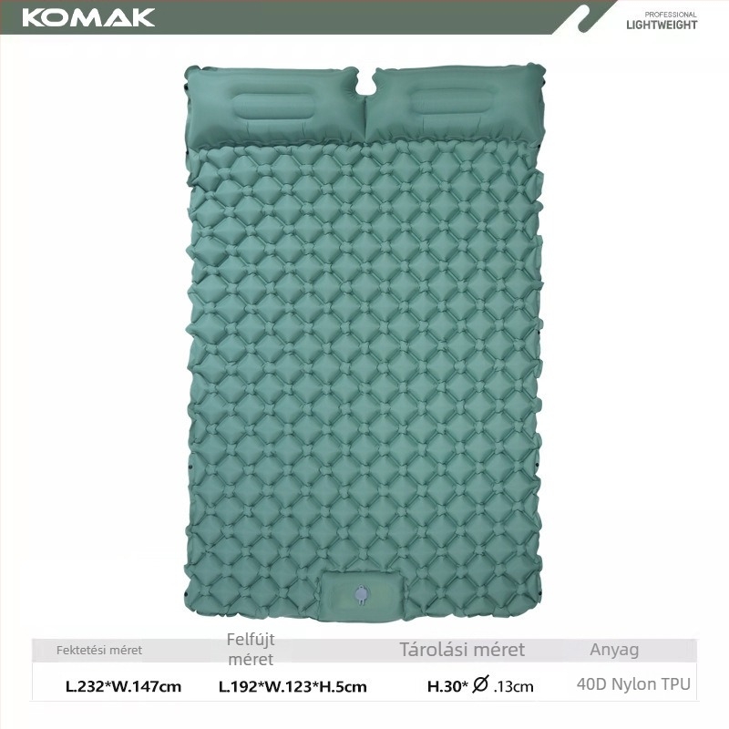 Kültéri kétfős ultrakönnyű felfújható alvó matrac, ALD, 40D nylon TPU, 1,1 kg, lépéses felfújás