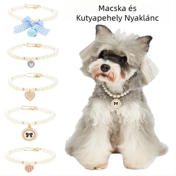 Macska- és kutyanyakörv karikatúra mintával, mű gyöngyök, PP pánt, lazább stílus