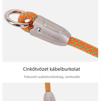 Kutyanyakörv poliészterből és cinkötvözetből, P‑lánccal, sétáltató póráz nagytestű kutyáknak, több színben