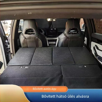 Összecsukható kocsikemping ágy hátoldali matrac bővítésével — univerzális illeszkedés, flocking anyag, felfújítás nélkül, maximális teher 11 kg
