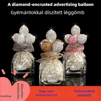 Autó belső dekoráció vallomás-lufi és gyémántos parfümös üveg, modern stílus, anyag: színes máz, testreszabható, aromaterápia, márka YUDIE