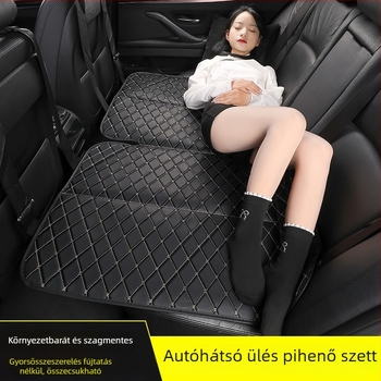 Hátsó ülésre tervezett összecsukható utazó alvómatrac – hordozható használatra; Modell XCY-006, Anyag: mesterséges bőr, Funkció: autóúti alvófelület, Maximális teherbírás: 200 kg, Alkalmazási terület: hátsó ülés, Alkalmazható modellek: univerzális