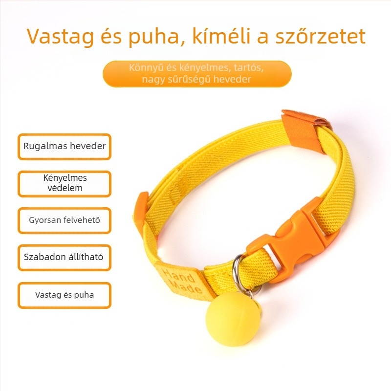 Állítható, nagy rugalmasságú nejlon kisállatnyakörv macskáknak és kutyáknak, dekoratív