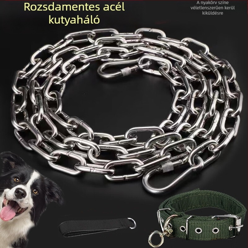 304 rozsdamentes acél kutya lánc – anti-bite dizájn, rögzített hosszúságú, Yanju