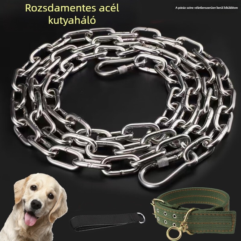 304 rozsdamentes acél kutya lánc – anti-bite dizájn, rögzített hosszúságú, Yanju