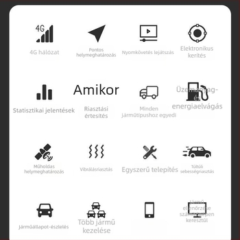 4G vezetékes GPS pozicionáló, modell J26A, GPS pontosság 5-10 m, riasztások: áramellátás kikapcsolása, SOS, mozgás, geofence, beépített GPS + GSM antenna