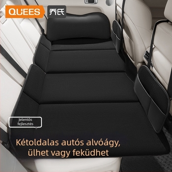 Autó hátsó üléseihez illeszkedő összecsukható hálómatrac — univerzális; PVC és Snowny velvet anyagok; 325 kg terhelhetőség; pumpa nélkül