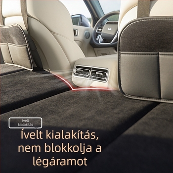 Autó hátsó üléseihez illeszkedő összecsukható hálómatrac — univerzális; PVC és Snowny velvet anyagok; 325 kg terhelhetőség; pumpa nélkül