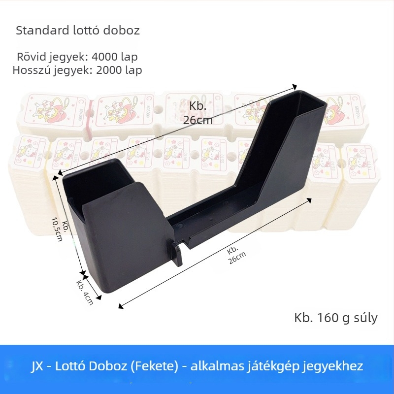 Lottó papír tároló doboz arcade géphez — Anyag: műanyag, Súly: 0,3 kg, Modell: Lottery box, Kompatibilis arcade gépekkel