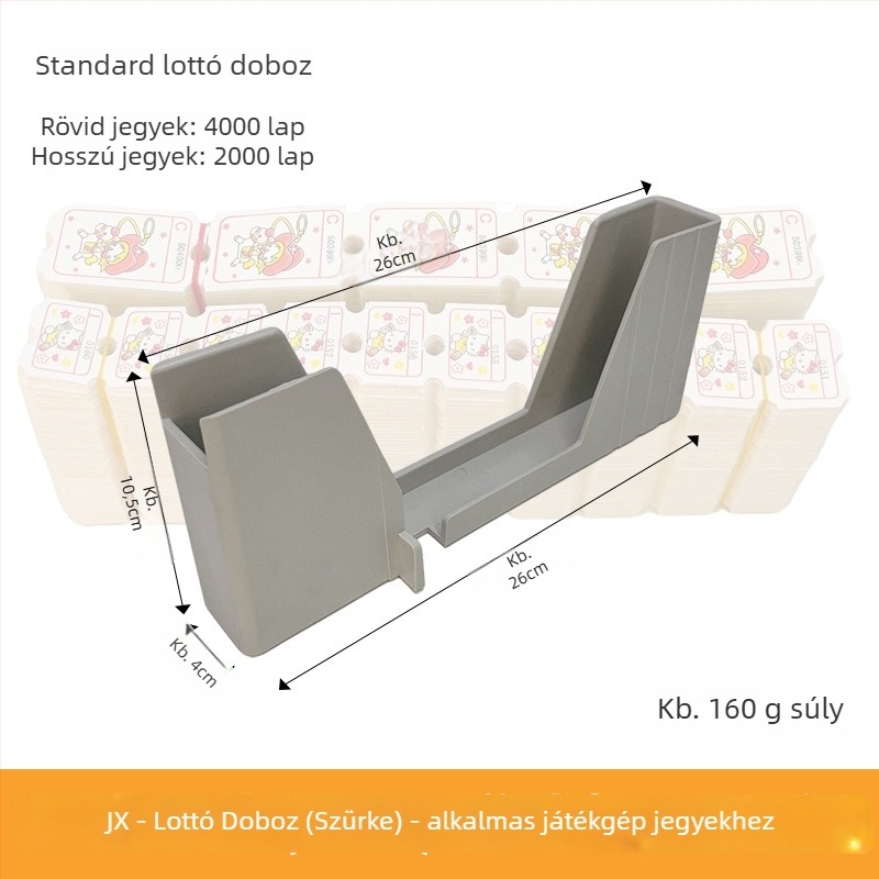 Lottó papír tároló doboz arcade géphez — Anyag: műanyag, Súly: 0,3 kg, Modell: Lottery box, Kompatibilis arcade gépekkel