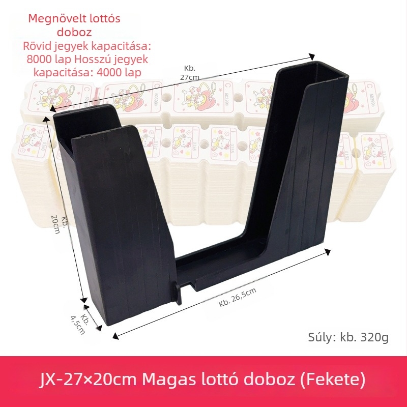 Lottó papír tároló doboz arcade géphez — Anyag: műanyag, Súly: 0,3 kg, Modell: Lottery box, Kompatibilis arcade gépekkel
