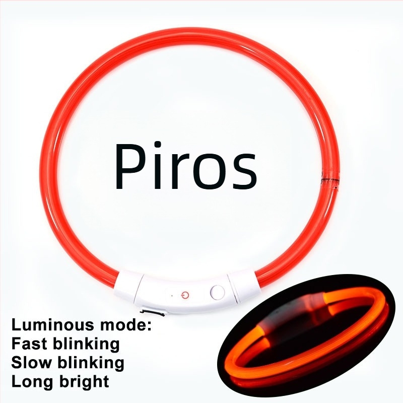 USB-töltéses LED kutyanyakörv PVC optikai szállal