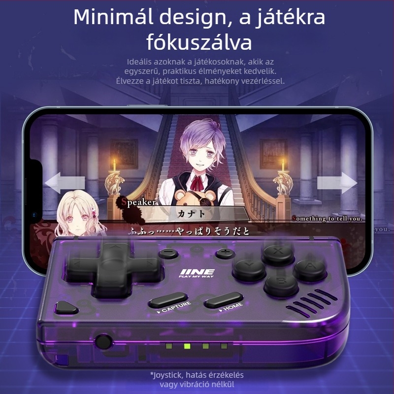 Mini vezeték nélküli játékkontroller USB-C interfésszel, 50 g, kompatibil Switch/PC/IOS, kezdő szint.