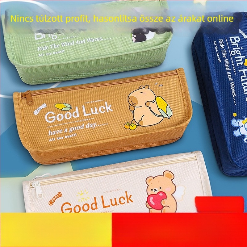 Nagy kapacitású tolltartó, Oxford anyag, koreai stílus, uniszex, luxus hatás — Golden Silk Bag Factory