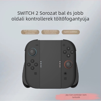 Switch2 Joy-Con töltőmarkolat mágneses csatlakozással, beépített akkumulátorral, Type-C interfésszel, 2 játékos számára