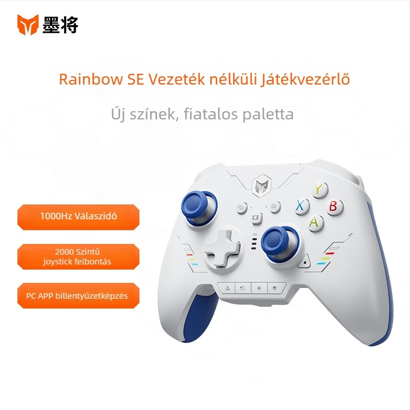 Vezeték nélküli játékkontroller PC és Android számára, Type-C, rezgés, ABS test, 400 g