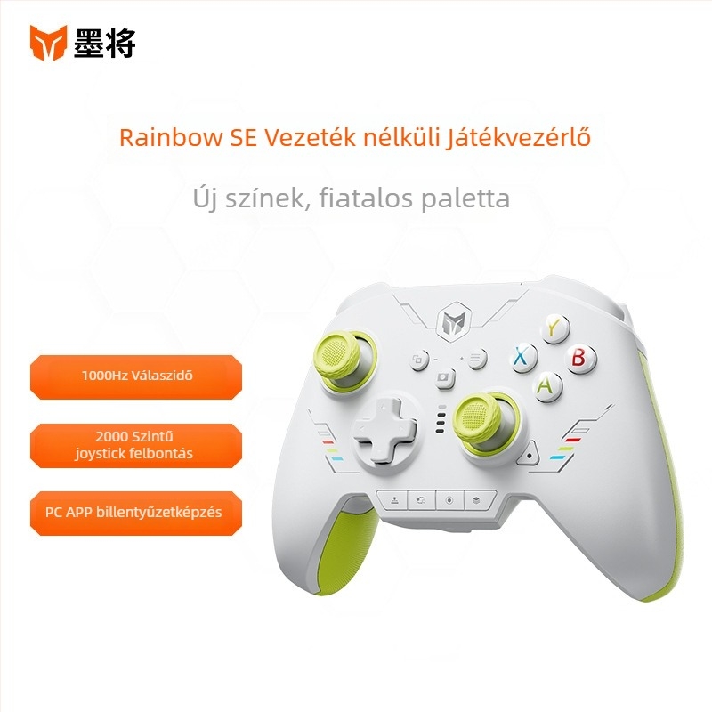 Vezeték nélküli játékkontroller PC és Android számára, Type-C, rezgés, ABS test, 400 g