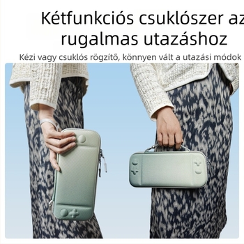 Nintendo Switch OLED tároló táska gradiens EVA merev burkolattal és Oxford anyaggal, cipzáras záródás, hordozható védőtok, 211 g