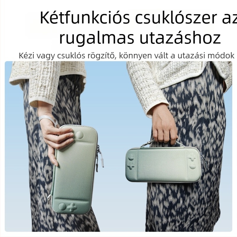 Nintendo Switch OLED tároló táska gradiens EVA merev burkolattal és Oxford anyaggal, cipzáras záródás, hordozható védőtok, 211 g