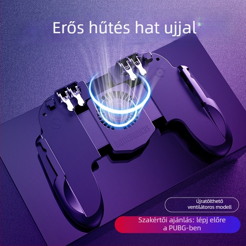 H9 hatszujjas mobil játékvezérlő integrált hűtéssel, ultra-alacsony késleltetésű célzással, vezeték nélküli csatlakozás iOS és Android számára