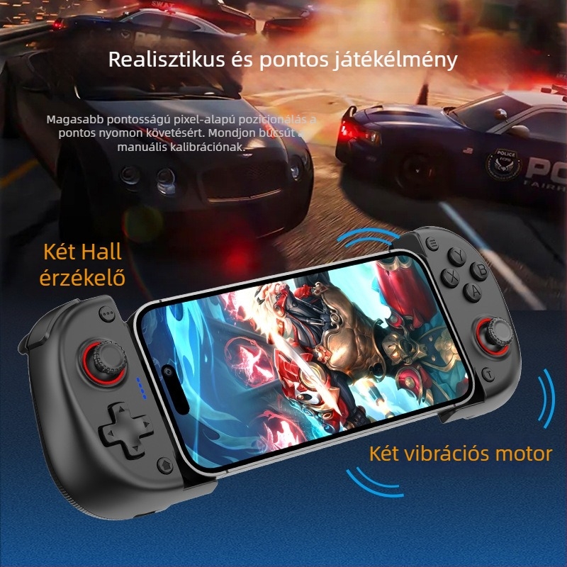 X3 vezeték nélküli Bluetooth játékvezérlő Type-C csatlakozóval, vibrációval – kompatibil mobileszközökkel, PC-vel, Switch-szel és PlayStation-nel