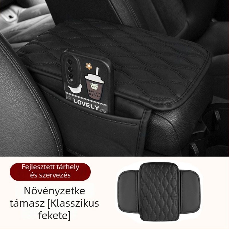Bőr autó kartámasz doboz matrac, multifunkcionális tároló rekesszel, univerzális illeszkedés, testreszabás elérhető