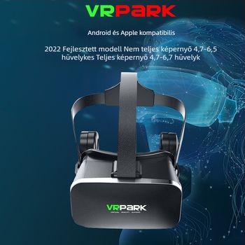 VRPARK-J50 Okos VR szemüveg 3D játékokkal, Bluetooth fülhallgatóval, panoráma VR és mozgáskövetés
