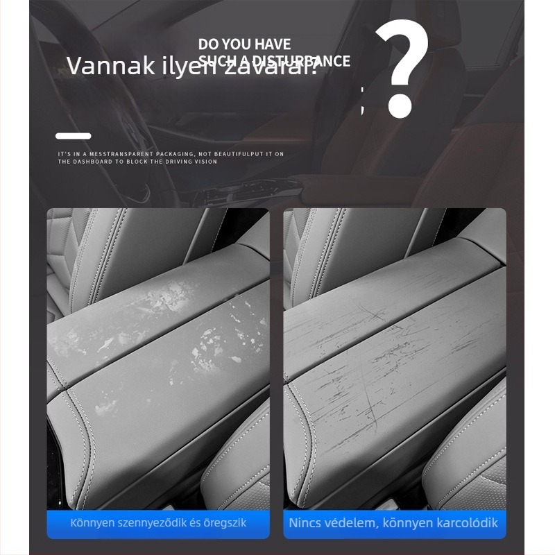 Hui Li bőr kartámasz-emelő párna Wenjie M5-höz, központi konzol dekoratív védőfedél