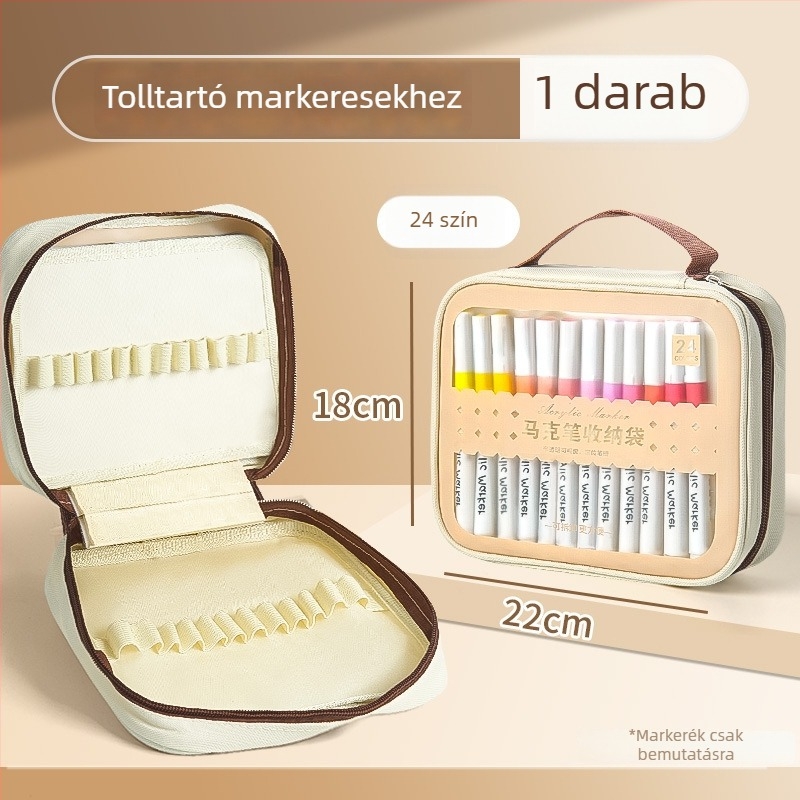 Real Knowledge marker tároló táska, PU bőr, kivehető belső oldalakkal, divat stílus