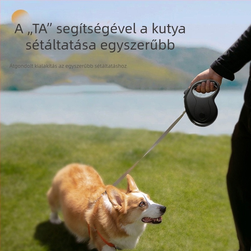 Automatikus kihúzható póráz háziállatok számára, kis- és közepes testű kutyáknak és macskáknak, kültéri sétára, 3/5/8 m hosszban