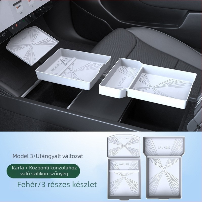 Szilikon anyagú anti-slip tárolórekesz párna a Tesla Model Y3 központi konzolához