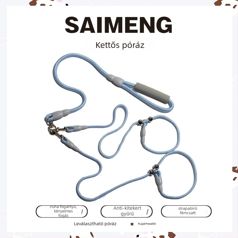 Kutyapóráz professzionális kiképzésre, leválasztható, anti-tekeredés, nylon, Sai Meng