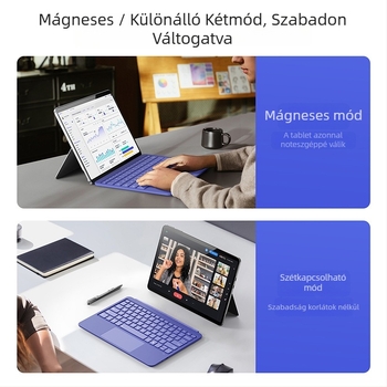 Microsoft Surface Pro tabletához mágneses Bluetooth billentyűzet RGB háttérvilágítással
