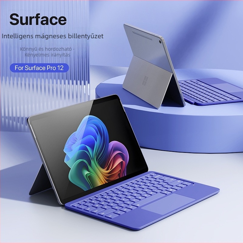 Microsoft Surface Pro tabletához mágneses Bluetooth billentyűzet RGB háttérvilágítással