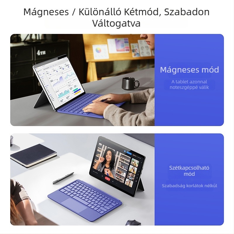 Microsoft Surface Pro tabletához mágneses Bluetooth billentyűzet RGB háttérvilágítással