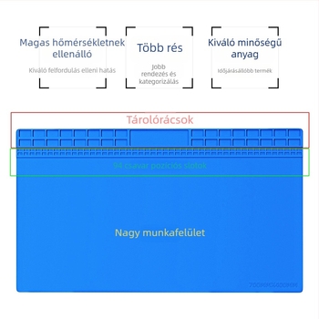 Szilikon javító munkalap mobiltelefonokhoz és digitális kiegészítőkhöz, magas hőmérsékletnek ellenálló, csúszásmentes, korrózióálló, antistatikus