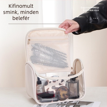 Sminktáska - TPU kocka alakú, vízálló, modern minimalist stílus, utazáshoz és smink tároláshoz