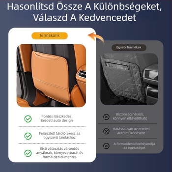 Bőr hátsó ülésvédő tárolózsebbel és kopás elleni védelemmel Leapmotor C10-hez