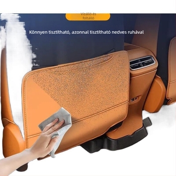 Bőr hátsó ülésvédő tárolózsebbel és kopás elleni védelemmel Leapmotor C10-hez