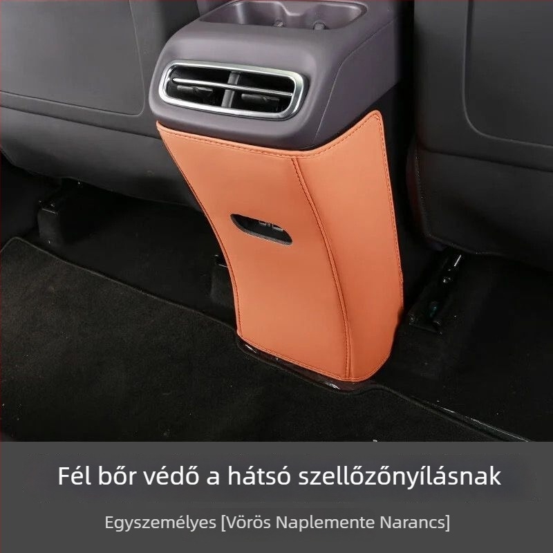 Bőr hátsó ülésvédő tárolózsebbel és kopás elleni védelemmel Leapmotor C10-hez