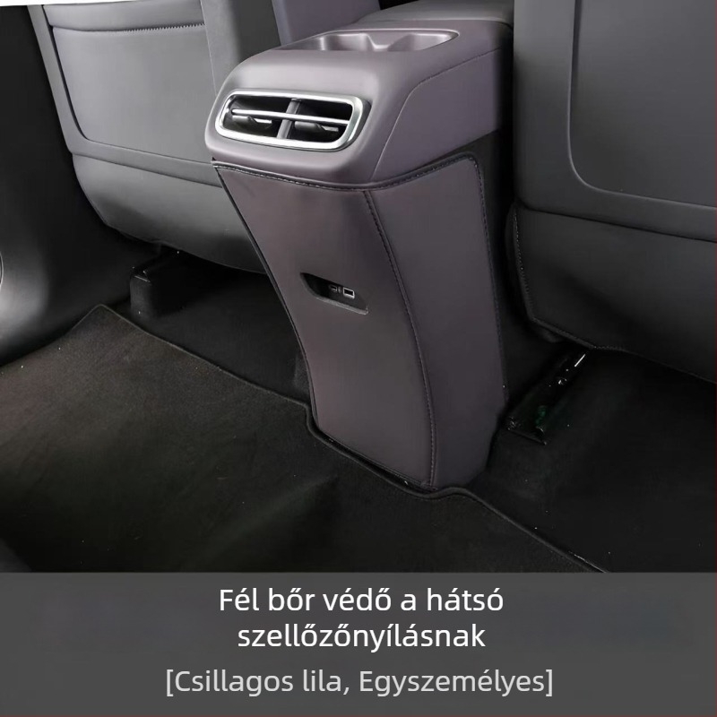 Bőr hátsó ülésvédő tárolózsebbel és kopás elleni védelemmel Leapmotor C10-hez