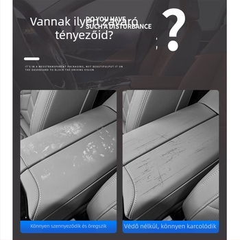 Bőr központi kartámasz védőburkolat az Envision Plus-hoz, magasságot növelő párnával és tároló zsebbel, testreszabható