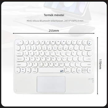 Bluetooth billentyűzet laptophoz és tabletához, 12,9 hüvelyk, ultra vékony, vezeték nélküli, hordozható, light punk stílusban